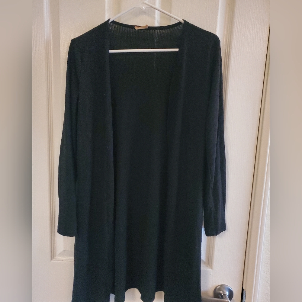 Black L/S Open Sweater